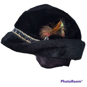 Vintage Stetson Bavarian Faux Fur Mens Hat Black Hat